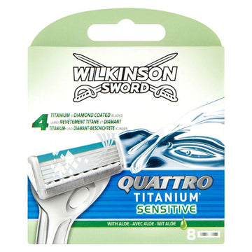 Quattro Titanium Sensitive Men'S Razor Blades X8